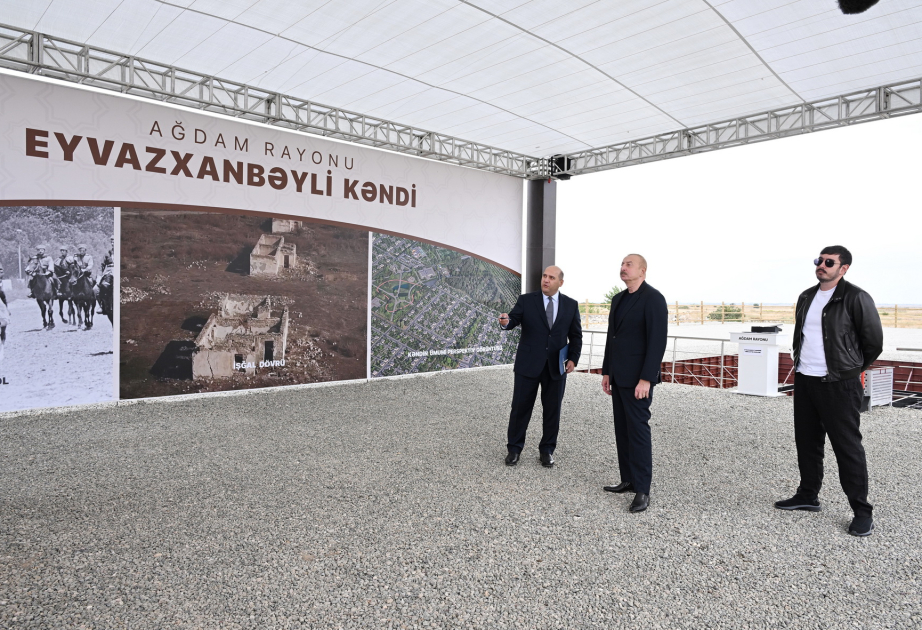 President Ilham Aliyev attended foundation stone laying ceremony for Eyvazkhanbeyli village in Aghdam district VIDEO