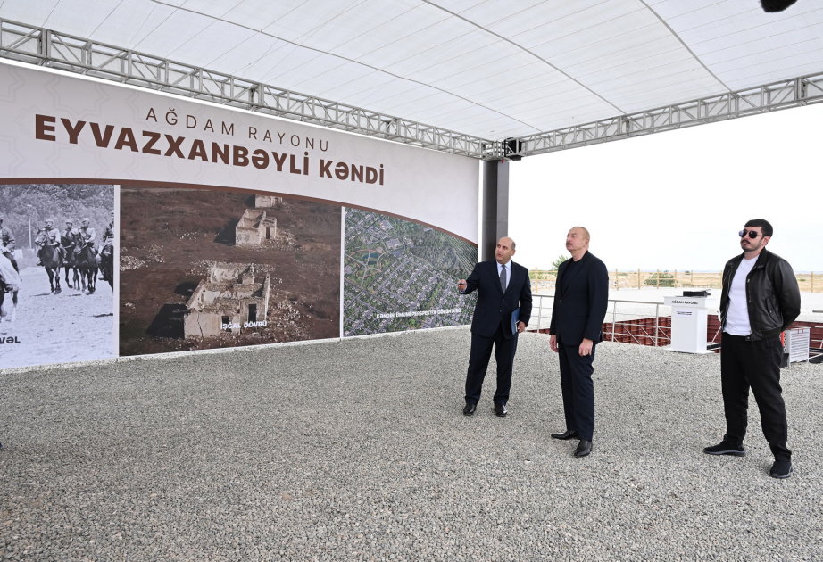 Le président Ilham Aliyev participe à la cérémonie de pose de la première pierre du village d’Eyvazkhanbeyli de la région d’Aghdam  MIS A JOUR VIDEO
