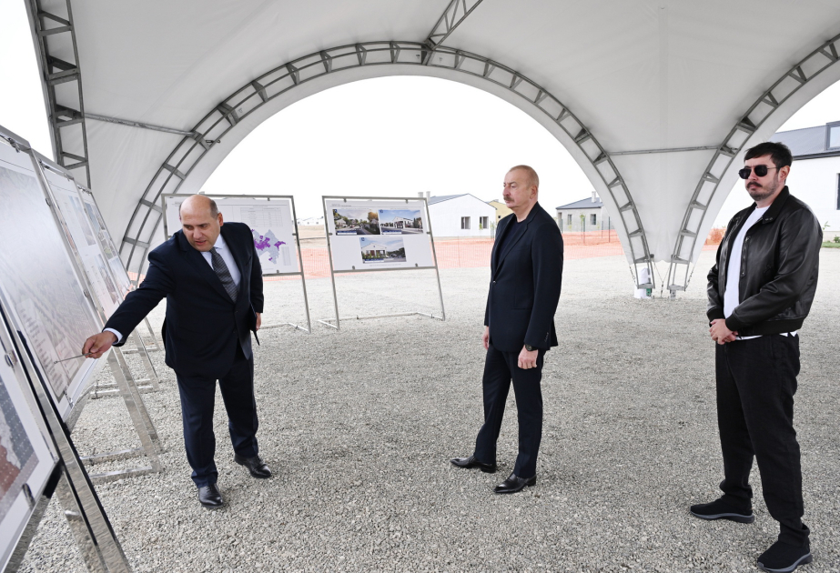 Präsident Ilham Aliyev besichtigt Fortschritt beim Wiederaufbau des Dorfes Kangarli im Bezirk Aghdam VIDEO