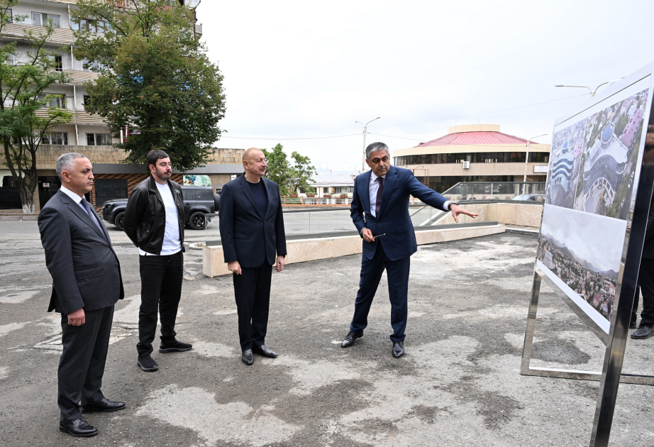 الرئيس إلهام علييف يتفقد سير أعمال إعادة البناء والترميم في فندق "بولود" في مدينة خانكندي ( تحديث )