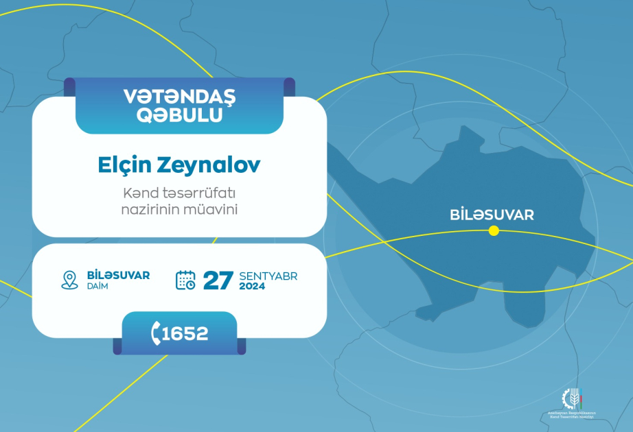 Kənd təsərrüfatı nazirinin müavini Biləsuvarda vətəndaşların müraciətlərini dinləyəcək
