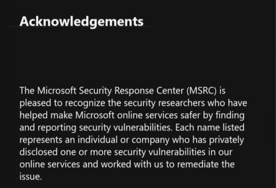 BANM tələbəsi “Microsoft”da kritik təhlükəsizlik boşluğu aşkar edib