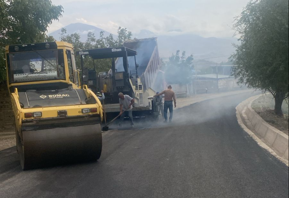 Ordubadın kəndlərində yollara asfalt döşənir
