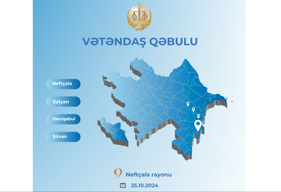 Ədliyyə naziri Neftçalada vətəndaşları qəbul edəcək