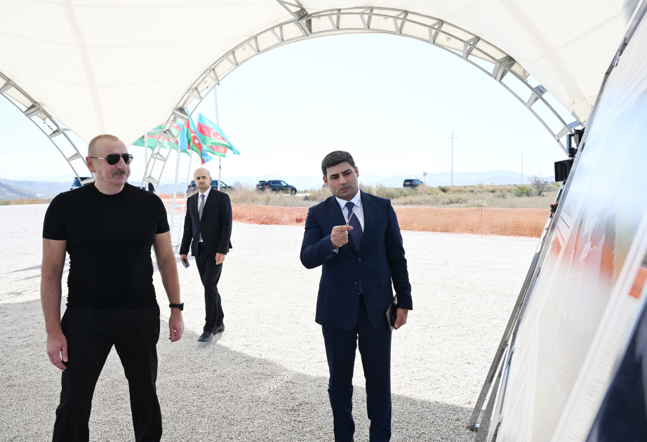 Präsident Ilham Aliyev setzt Spatenstich für Fabrik für Bruteiproduktion im Dorf Soltanli im Distrikt Jabrayil VIDEO
