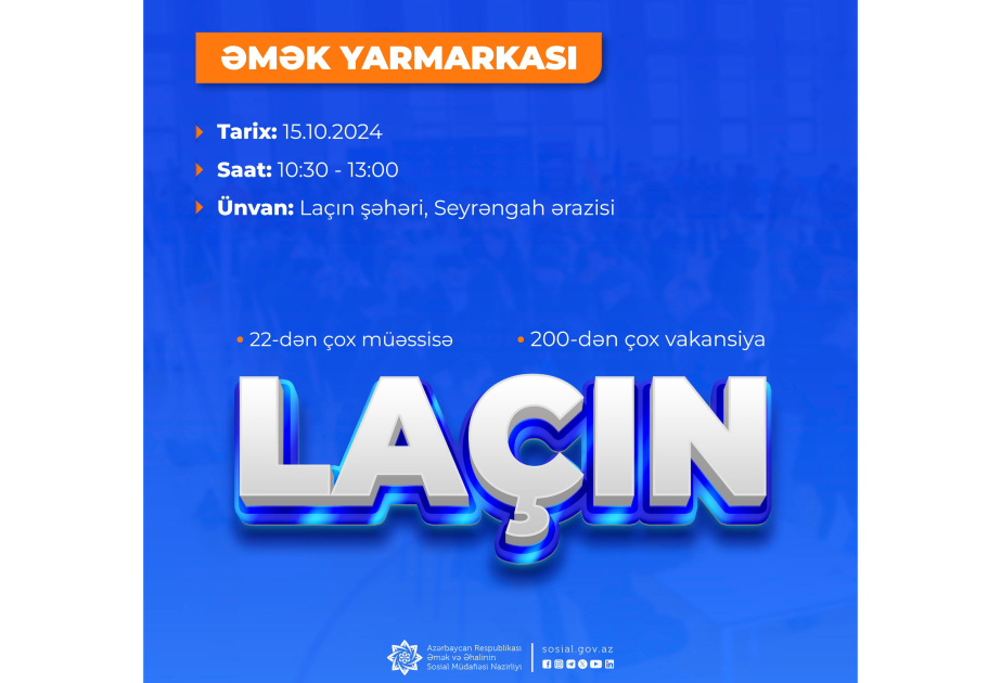Laçın və Şuşada əmək yarmarkaları keçiriləcək