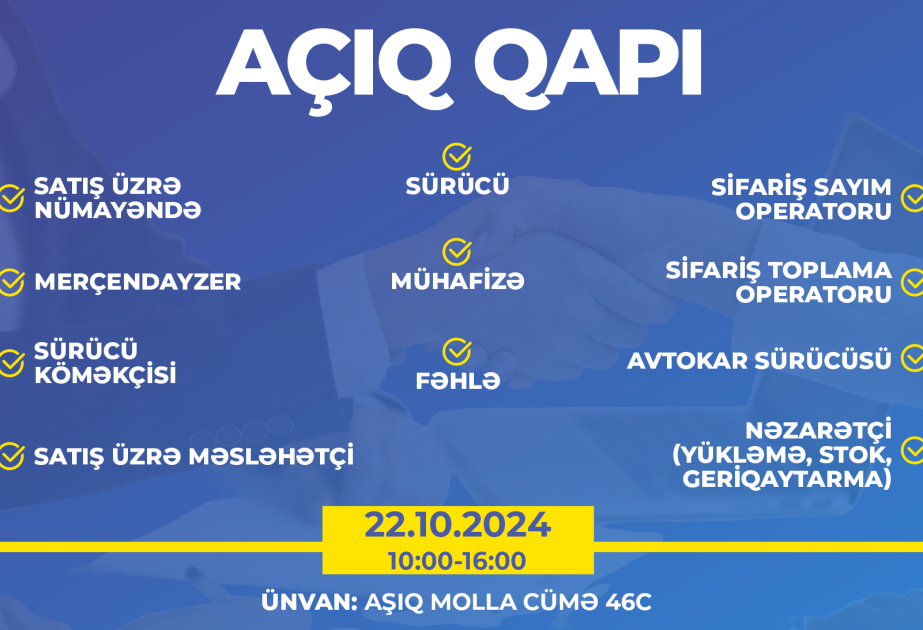 “Avrora” şirkəti işə qəbul məqsədi ilə “Açıq qapı” günü keçirəcək