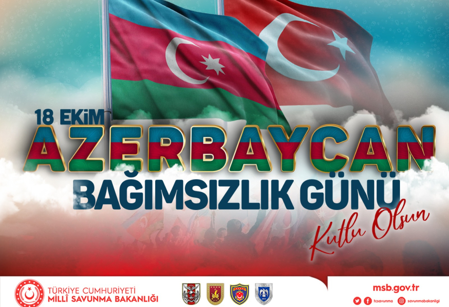 Türkiyə Müdafiə Nazirliyi Azərbaycanı Dövlət Müstəqilliyinin Bərpası Günü münasibətilə təbrik edib