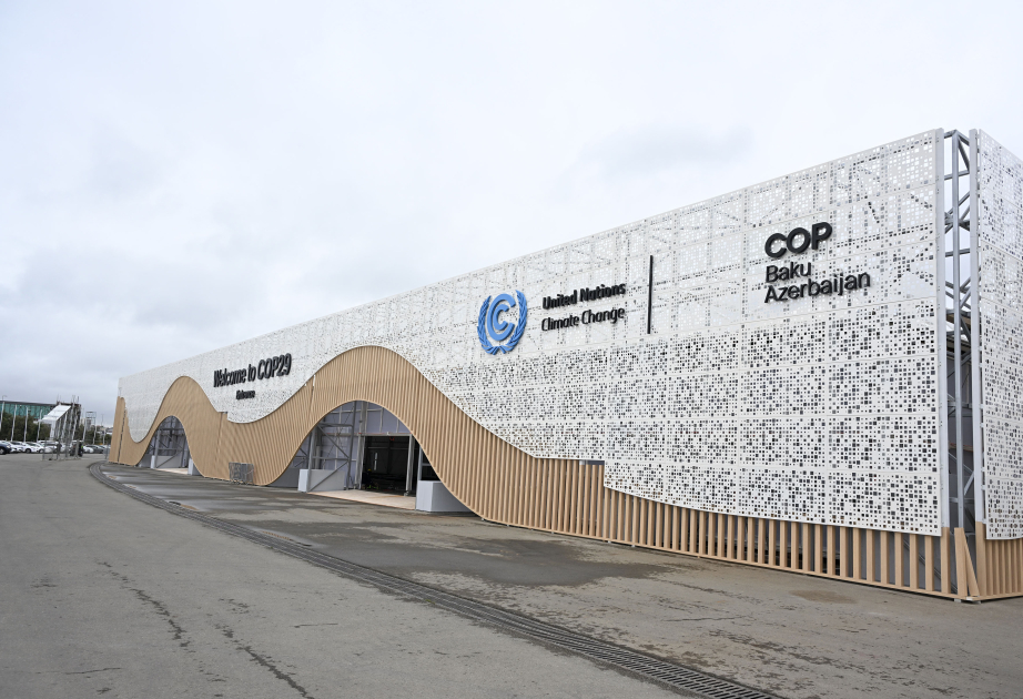 Media representatives view ongoing preparations for COP29 at Baku Olympic Stadium