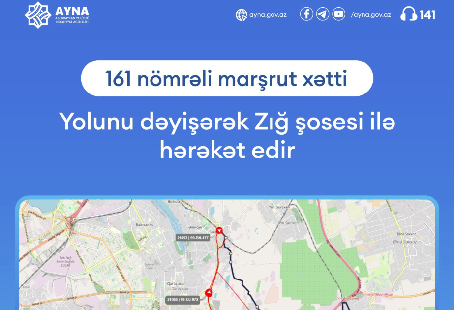 Bakı Olimpiya Stadionu ərazisindən keçən marşrut avtobuslarının hərəkət istiqaməti dəyişdirilib
