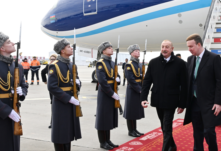 President of Azerbaijan Ilham Aliyev arrived in Russia VIDEO