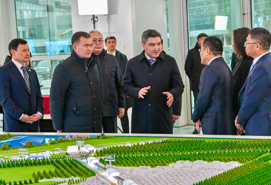Kazakh PM Olzhas Bektenov inspects Astana Light Rail Transit System construction process