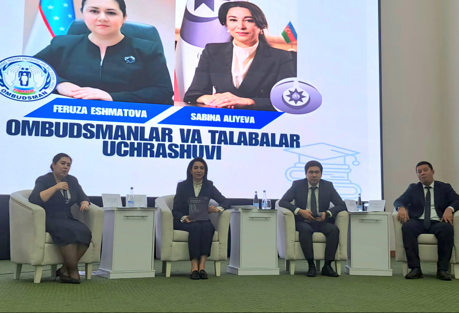 Ombudsman Səbinə Əliyeva Daşkənddə tələbələrin suallarını cavablandırıb