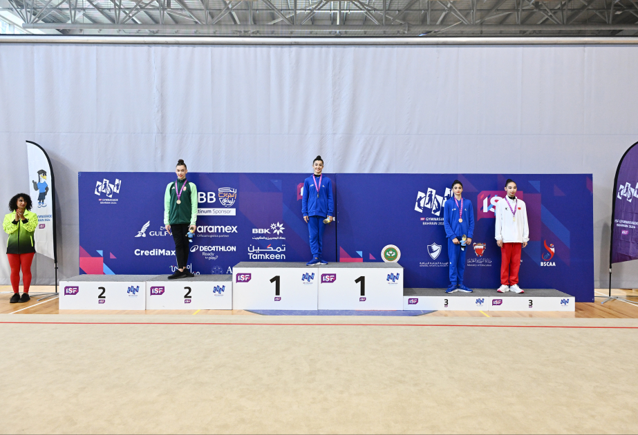 Aserbaidschanische Rhythmische Sportgymnastin gewinnt Gold bei ISF Gymnasiade Bahrain