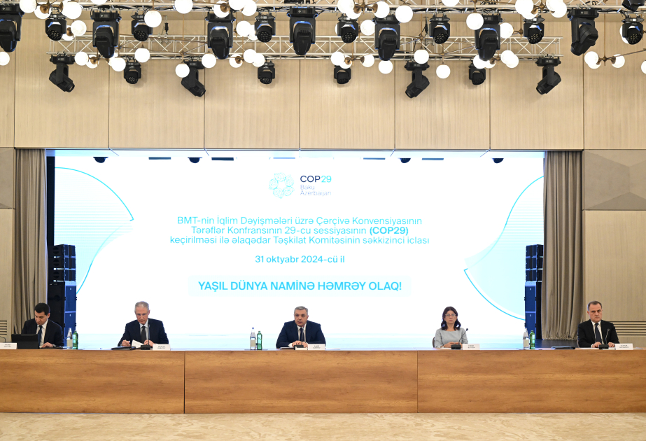 COP29 ilə əlaqədar Təşkilat Komitəsinin səkkizinci iclası keçirilib VİDEO