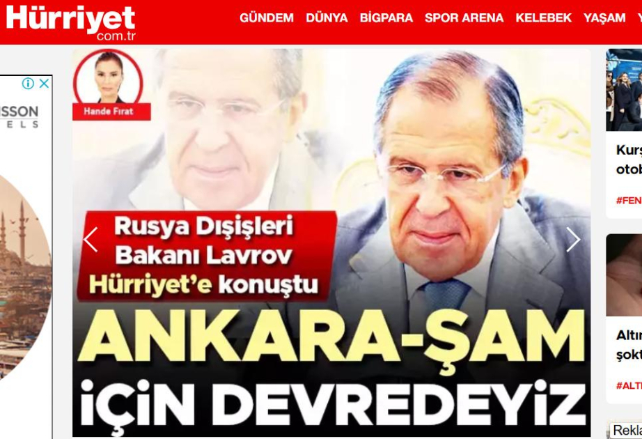 Sergey Lavrov: Sinop AES-in tikintisində Rusiyanın iştirakı hər iki tərəfə sərfəlidir