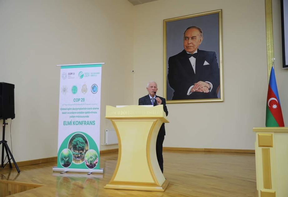 Gəncədə “Qlobal iqlim dəyişmələrinin canlı aləmə təsiri və onların aradan qaldırılması yolları” mövzusunda elmi konfrans keçirilib