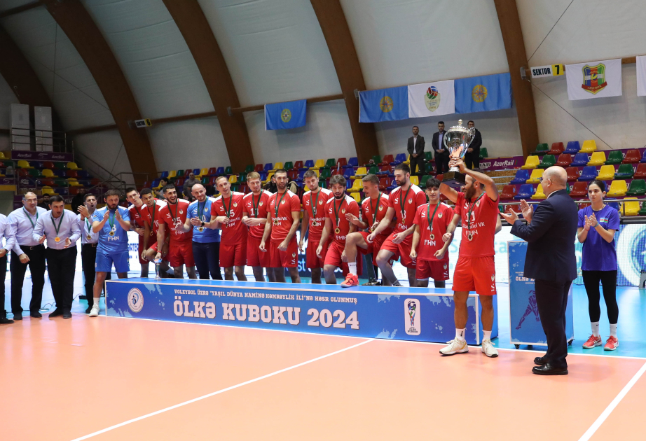 Voleybol üzrə Azərbaycan kubokunun qalibi olan komandalar mükafatlandırılıb