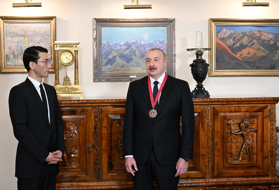 “Chinghiz Aitmatov” Order bestowed upon President Ilham Aliyev in Bishkek VIDEO