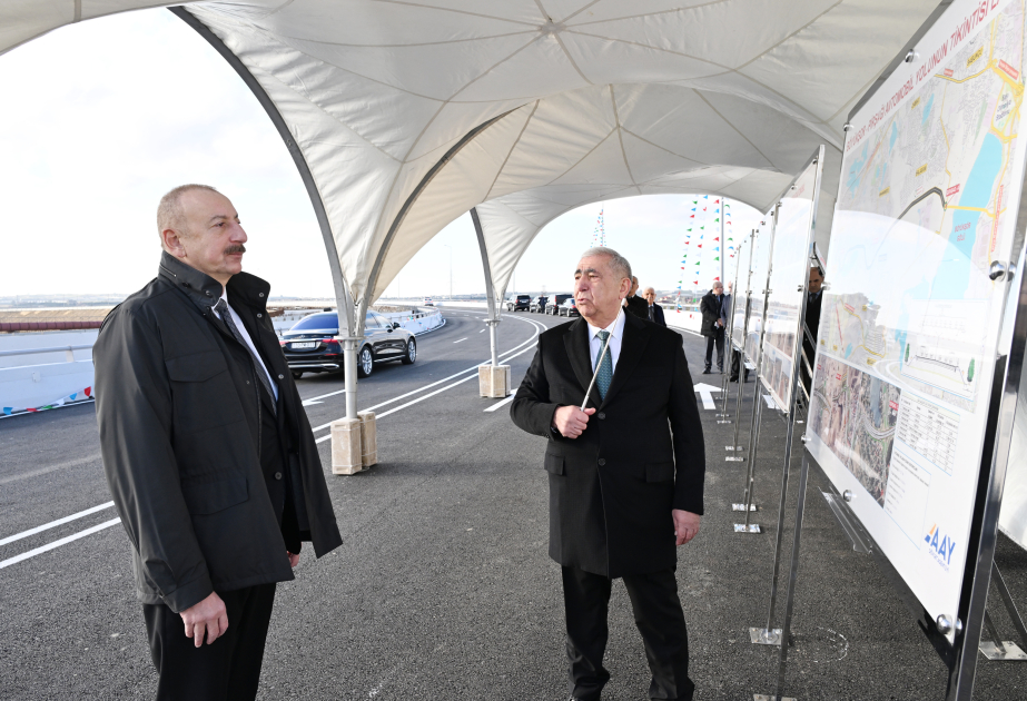 El presidente Ilham Aliyev asistió a la inauguración de la nueva autopista Boyukshor-Pirshagi  ACTUALIZADO