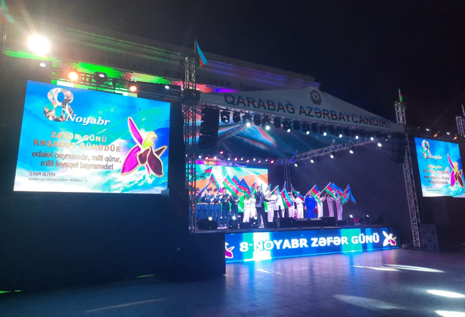 Sumqayıtda Zəfər bayramı geniş konsert proqramı və atəşfəşanlıqla başa çatıb