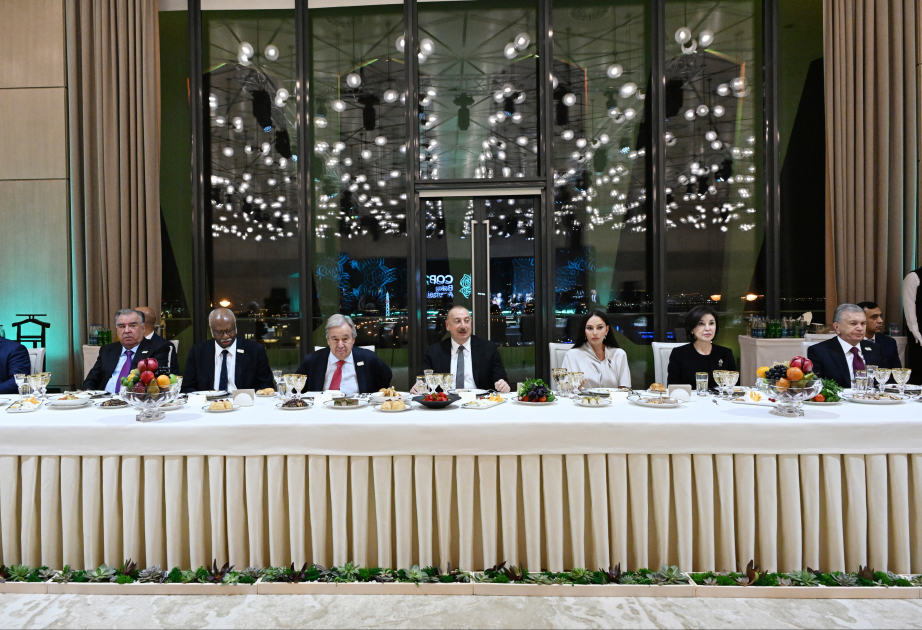 Reception held in honor of heads of state and government attending opening ceremony of World Leaders Climate Action Summit at COP29