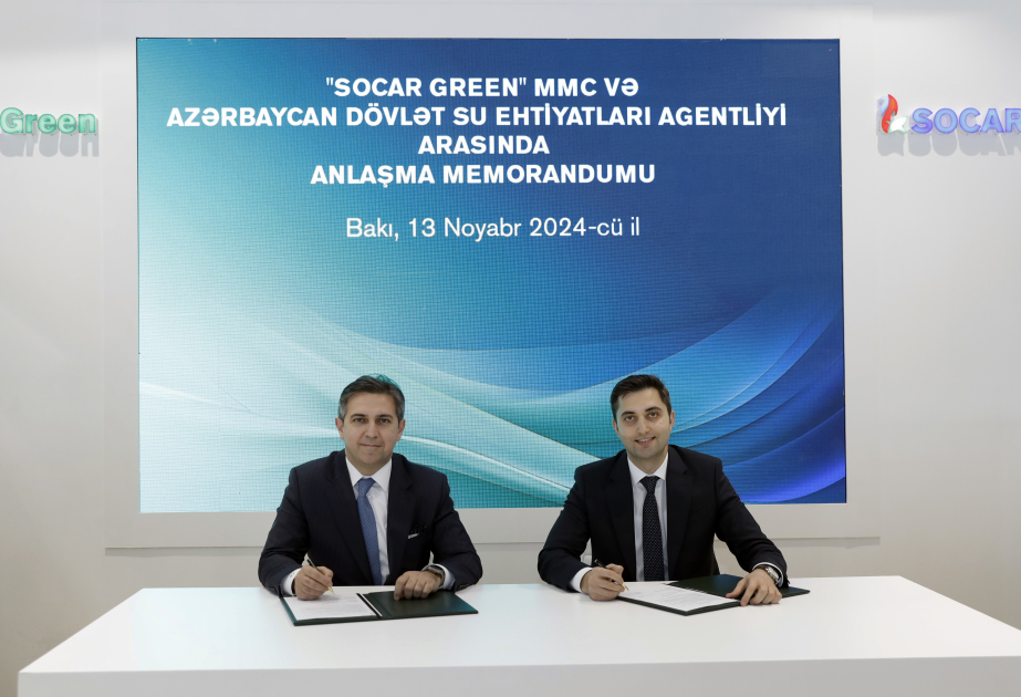 Dövlət Su Ehtiyatları Agentliyi ilə “SOCAR Green” arasında Anlaşma Memorandumu imzalanıb