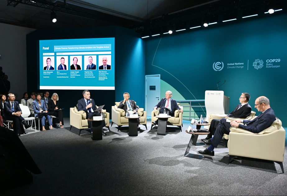 COP29 çərçivəsində “Qlobal Maliyyə Sistemi: İqlim fəaliyyəti üçün maliyyələşdirmənin artırılması” mövzusunda tədbir keçirilib
