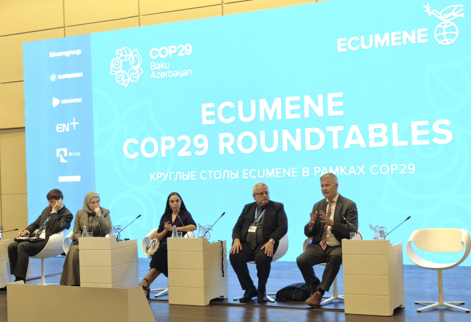 Leyla Əliyeva COP29 çərçivəsində “Ecumene” Qlobal Forumunun plenar iclasında iştirak edib