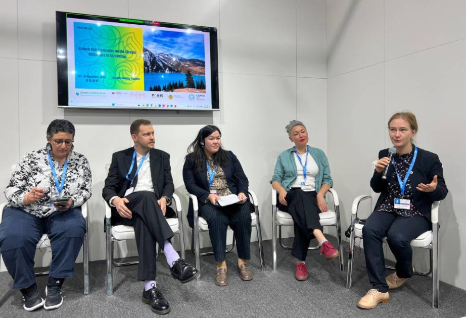 COP29-dakı Qazaxıstan pavilyonunda iqlim problemləri qarşısında elmi kommunikasiya müzakirə olunub
