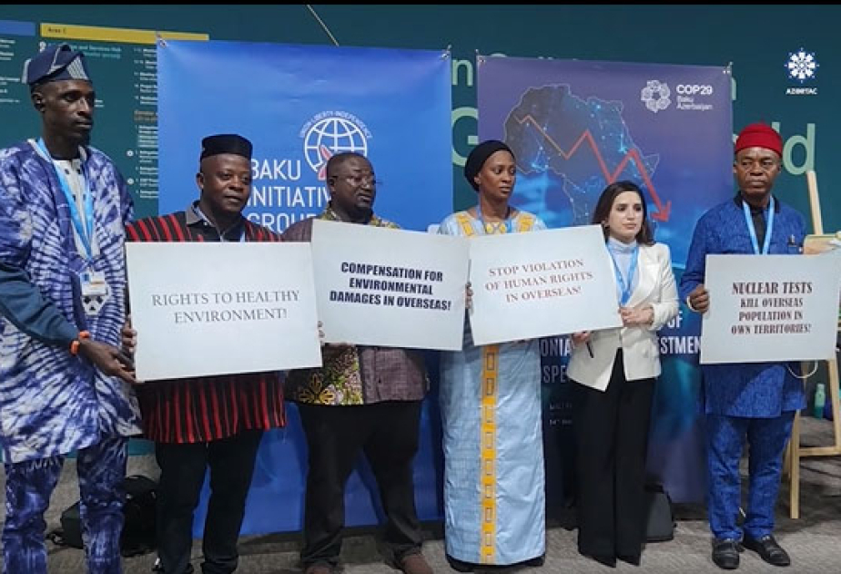 COP29-da Fransanın nüvə sınaqlarının mənfi təsirlərinə görə təzminat ödəməsi tələbi ilə aksiya keçirilib VİDEO