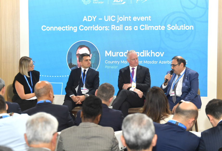 COP29 çərçivəsində “Nəqliyyat dəhlizləri ilə dayanıqlı gələcəyə doğru: İqlim siyasətində dəmir yolları” tədbiri keçirilib