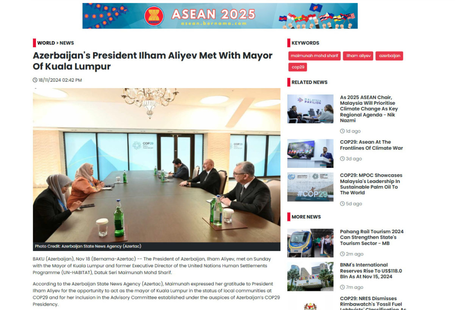 COP29 in spotlight of Malaysian media