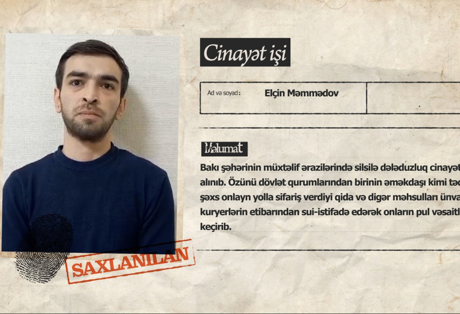 Kuryerlərə qarşı dələduzluq edən şəxs saxlanılıb VİDEO