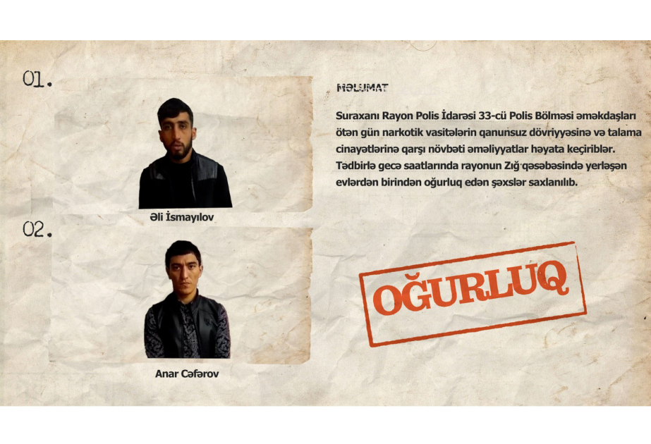 Suraxanıda narkotiklərin satışı ilə məşğul olan və oğurluq edən şəxslər saxlanılıblar VİDEO