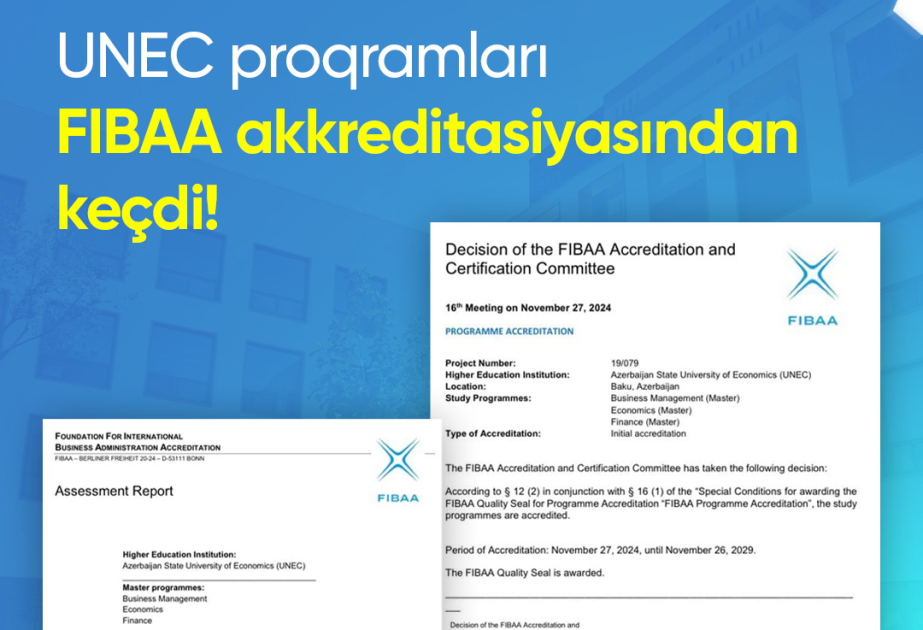 Программы UNEC получили международную аккредитацию