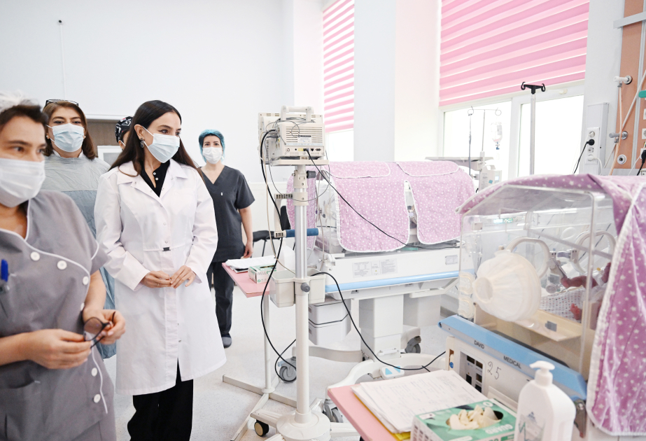 Leyla Aliyeva visitó el Instituto de Investigación de Pediatría K.Farajeva y el Instituto de Investigación de Obstetricia y Ginecología