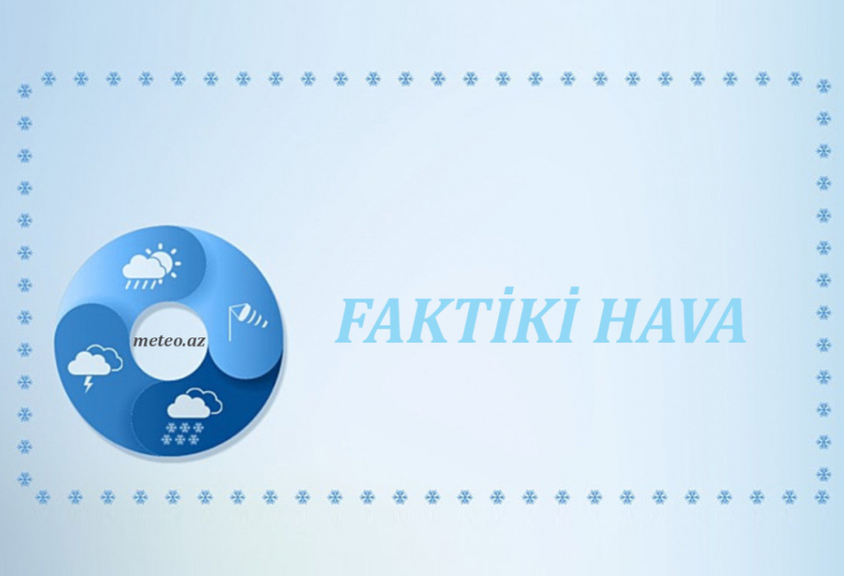 Ölkə ərazisində sabit, əsasən yağmursuz hava şəraiti müşahidə olunur