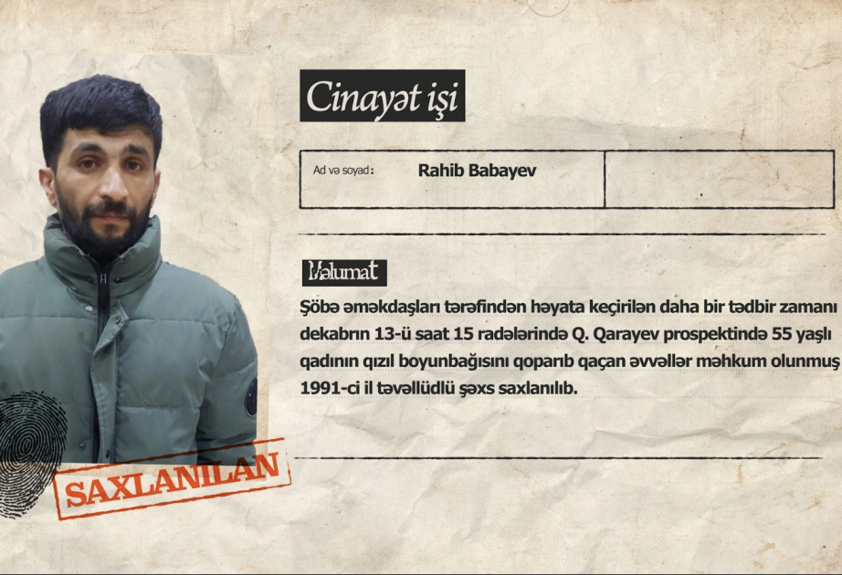 Paytaxtın Nizami rayonunda yaşlılara qarşı quldurluq və soyğunçuluq edənlər saxlanılıblar VİDEO