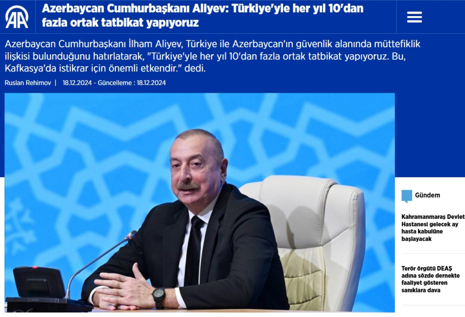 Türkiyə və ŞKTC mediası Prezident İlham Əliyevin Ümumrusiya Televiziya və Radio Yayımı Şirkəti və Rusiyanın “RİA Novosti” agentliyinə müsahibəsini geniş işıqlandırıb