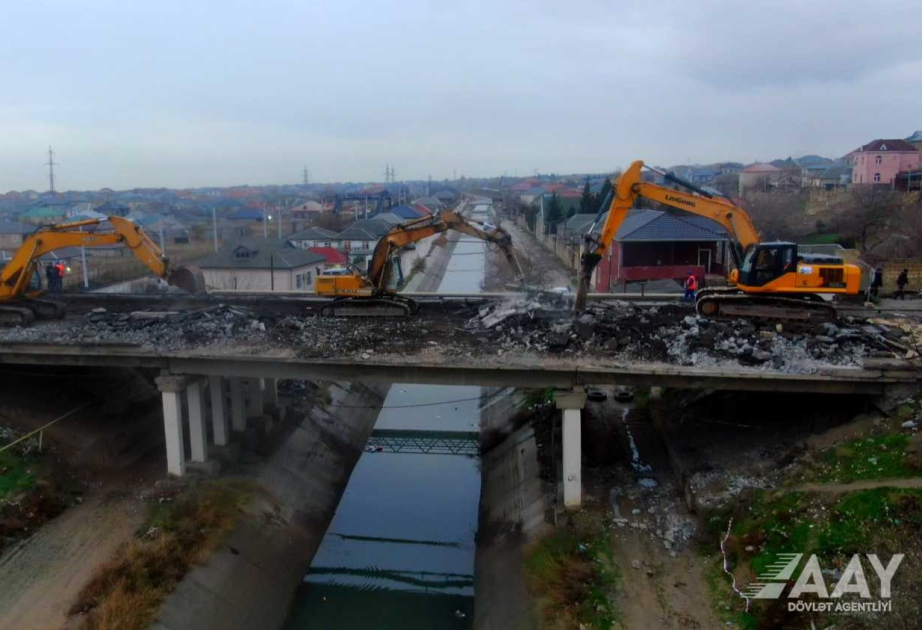 Начался снос моста, соединяющего город Сумгайыт с поселком Сарай