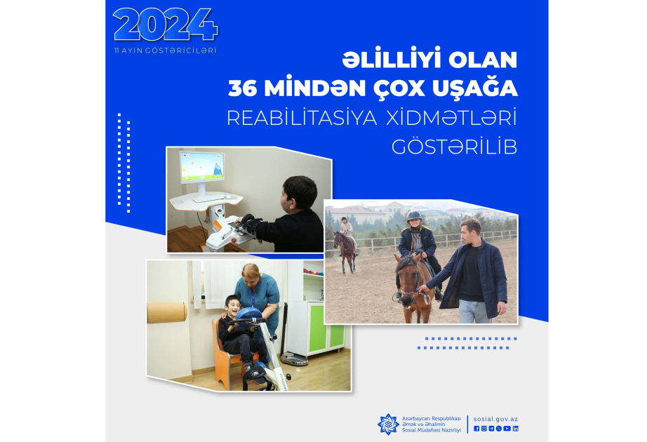 Əlilliyi olan 36 mindən çox uşağa reabilitasiya xidmətləri göstərilib