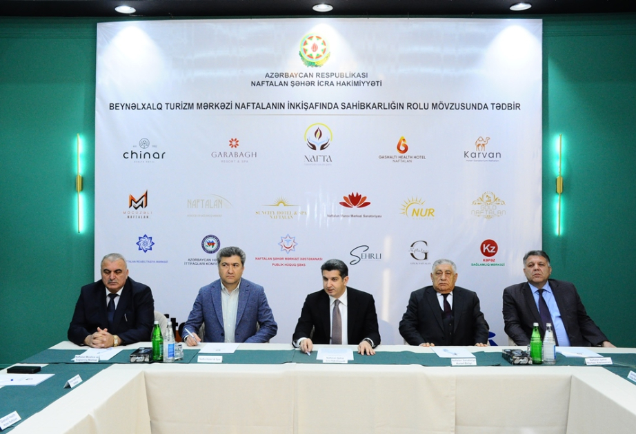Naftalanda turizm xidmətlərinin daha da yaxşılaşdırılması istiqamətində sahibkarlarla müzakirələr aparılıb