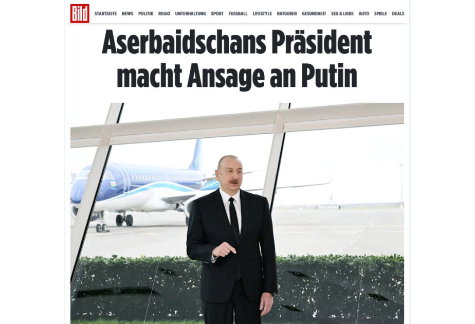 Alman mediası Prezident İlham Əliyevin təyyarə qəzası ilə bağlı fikirlərini geniş işıqlandırıb