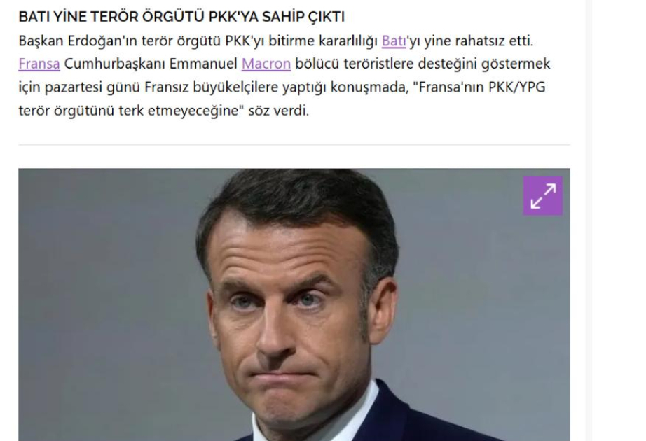 “Sabah” qəzeti: Makron Suriyada terrorçulara himayədarlıq edir