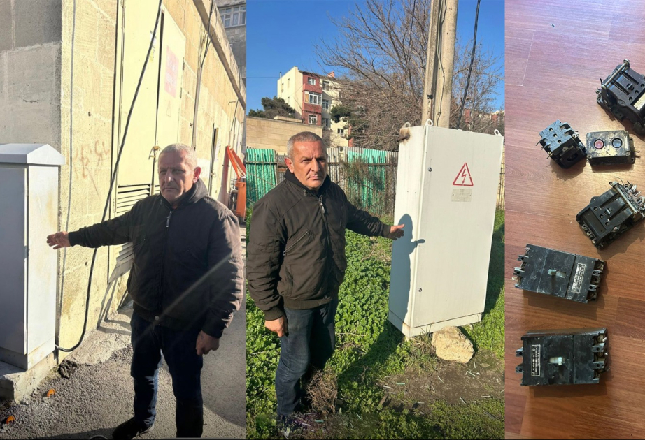 Bakının 3 rayonunda binaların elektrik paylayıcı qutularından oğurluqlar edən şəxs saxlanılıb VİDEO