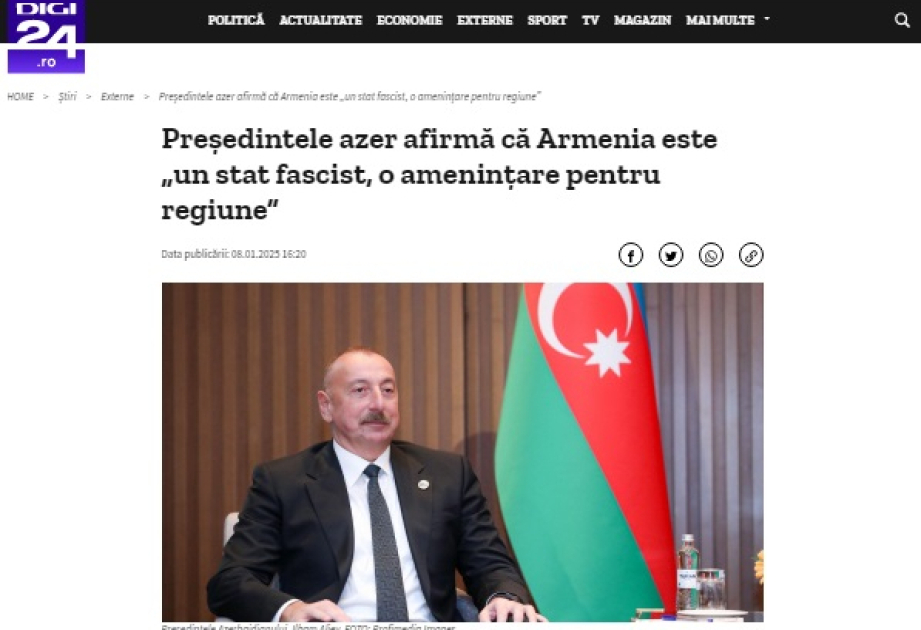 President Ilham Aliyev’s interview with local TV channels in Romanian media spotlight