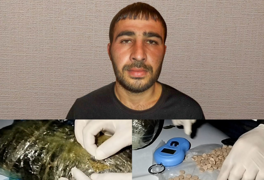Biləsuvarda saxlanılan narkokuryerdən külli miqdarda narkotik vasitə və həblər aşkarlanıb