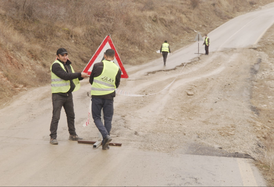 Sabah Şamaxının çökmə baş verən yolunda təmir işlərinə başlanılacaq