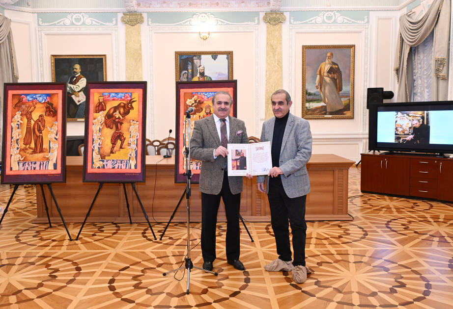 Əməkdar rəssamın Ədəbiyyat Muzeyinin fonduna daxil edilən əsərlərinin təqdimatı keçirilib